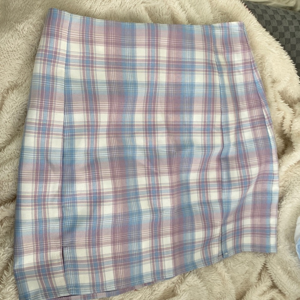 SHEIN plaid mini skirt
